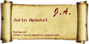 Jurin Apostol névjegykártya